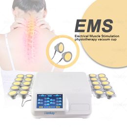Ems Vacuum Massage Cup Therapy Anti-Cellulite Muscle Relax EMS Muscle Stimulator Full Body Massager Pain Relief Machine