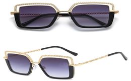 Luxury brand chan el fashion sunglasses metal chain square ladies antiultraviolet casual driving mirror suitable for everyone 1506839