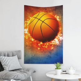 Tapestries Basketball Fire And Ice Tapestry Home Decor Room Decoration Wall Hanging Transform Uniqueness Non-Fading Bedside