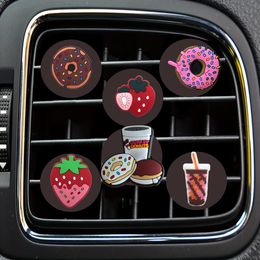 Safety Belts Accessories Donuts Cartoon Car Air Vent Clip Freshener Clips Per Replacement Conditioner Outlet Conditioning For Office H Otzoc