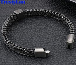 Link Chain Retro Black Stainless Steel Bracelet Bangles For Men Male Jewelry Accessories Mens Armband Bracelets His Boyfriend Gif1531928