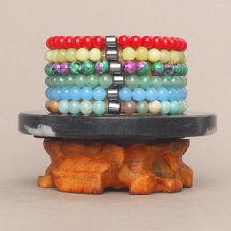 Strand 6mm Natural Stone Bracelet Hematite Cylinder Promotes Blood Circulation Men Bracelets Women Charm Spiritual Healing Jewellery Gift