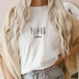 Men's T-Shirts Folklore printed women t-shirts Music Albums T-shirt Folklore Inspired T Evermore Midnights Cute Aesthetic T Gift for Fans T240515