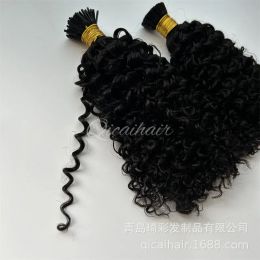 Wigs Lace Bulk Human Hair For Braiding Colour 30 Blonde Mix Curly No Weft Double Drawn Wholesale Burmese Boho Braids 230920