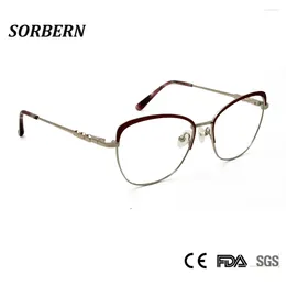 Sunglasses Frames SORBERN Alloy Prescription Optical Glasses Brand Designer Women Men Square Eyeglasses Metal Eyewear Spectacles