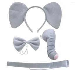 Party Favor Adults Kids Boy Animal Elephant Ears Headband Nose Bowtie Tail Set Accessory Holiday Festival Halloween Costume Cosplay