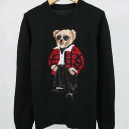 RL Designer Women Knits Bear Print Graphic Bear Sweater Ralp Laurens Sweater Pullover Embroidery Fashion Classics Knitted Sweaters Casual Harajuku Streetwear 159