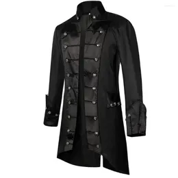 Men's Trench Coats Halloween Mediaeval Cosplay Vintage Jacket Renaissance Punk Coat Performance Attire Retro Gothic Dress