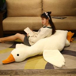 Stuffed Plush Animals 50-130cm large-sized lying duck plush toy Kawaii animal goose cushion pillow filled with soft cushion for children and girls birthday gift