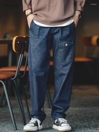 Men's Jeans Harem Men Loose Fitness Harajuku Mid Waist Pockets Ankle Length High Street Fashion Leisure Prevalent Spring Autumn Solid