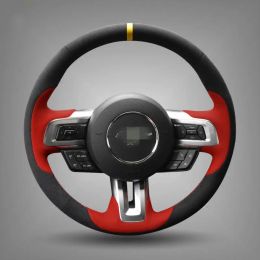 Covers Handstitched Black Suede Steering Wheel Cover for Ford Mustang 20152019 Mustang GT 2015 2019