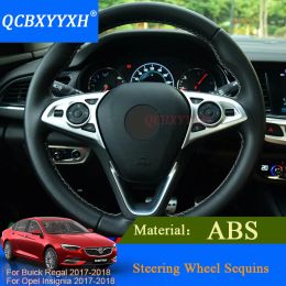 Accessories QCBXYYXH 2pcs ABS Car Styling Internal Decoration Sticker For Buick Regal Opel Insignia 2017 2018 Steering Wheel Sequin Stickers