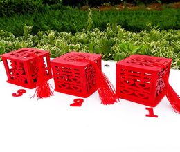 Chinese Asian Style Red Double Happiness Wedding Favour box party gift Favour candy box whole YT00014691018