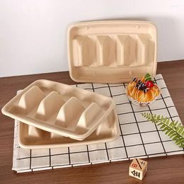 Disposable Dinnerware 20pcs Tacos Shelf Holder With 4 Compartments Home Picnic Tortilla Packing Box Taco Plates Tray Kitchen Tool