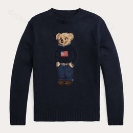 RL Designer Women Knits Bear Print Graphic Bear Sweater Ralp Laurens Sweater Pullover Embroidery Fashion Classics Knitted Sweaters Casual Harajuku Streetwear 986