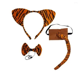 Party Favor Adult Children Men Boy Tiger Costume Set Plush Animal Ear Headband Tail Cosplay Accessories Halloween Christmas