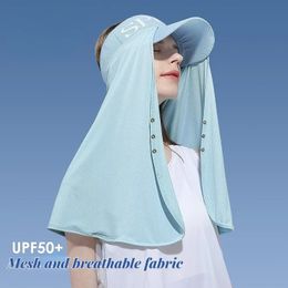 Shawl Sunscreen Women Big Brim No Roof Sun Hat UPF 1000 with Neck Cover Full Neck Protection UV Protection Beach Bucket Hat 240515