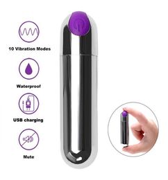 Massage Items upgrade Strong Vibration Mini Bullet Vibrator Sex Toys for Women 10 SpeedWaterproof Gspot Massager USB Rechargeable8921319