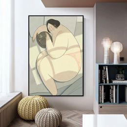Paintings Modern Minimalist Living Room Decoration Painting Abstract Retro Character Art Study Hanging Mural Drop Delivery Home Gard Dhvnm
