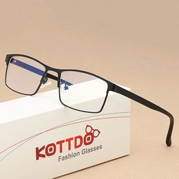 KOTTDO Vintage Square Optical Eye Glasses Frames Metal Men Fashion Classic Business Clear Transparent Frame Eyeglasses 240507