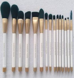 NEW bdellium tools 15 PCS White handle gold tube Makeup Brushe Set Make Up Tools Kit Powder Blending brushes5502608