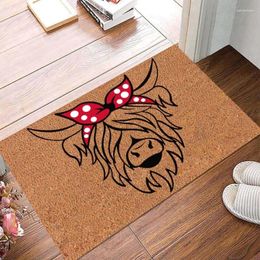 Bath Mats Indoor Doormat Cartoon Cow Entrance Door Mat Carpet Absorbent Non-slip Floor Animal Print Area Rugs For Home Office Kitchen