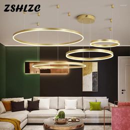 Chandeliers 110V 220V Modern Led Chandelier 40 60 80cm 3Rings Ceiling Home Lighting For Living Room Bedroom Dining Kitchen