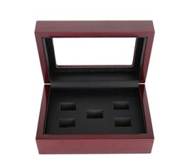 drop wooden display box championship ring collectors display case 5 slot9842176