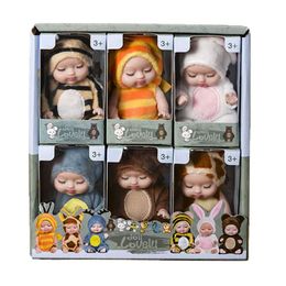 Kawaii 6 Items/Lot Animal Doll Gift Box 11cm Cute Baby Neonatal Mini Doll DIY Children's Girls Game Express Items Birthday Gift