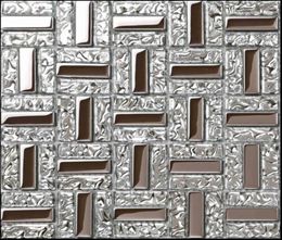 Electroplated silver glass mosaic kitchen wall tile backsplash CGMT1902 bathroom shower tiles67141406694624
