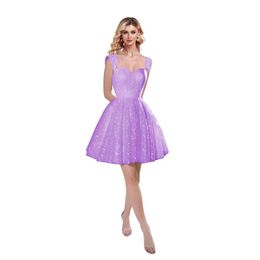 Tulle scintillante Tulle Homecoming Short Sweetheart Prom Dresss for Women Princess Formale Adus Prom Amz