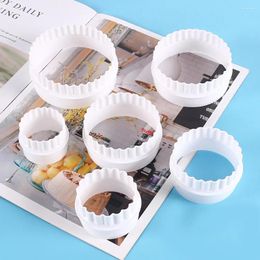 Baking Moulds 6Pcs Plastic Round Shape Cookie Cutter Cupcake Stamp Mold Cake Biscuit Fondant Plunger DIY Kitchen Supplies Tools