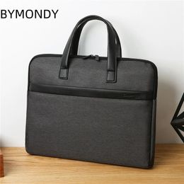 BYMONDY Oxford Cloth Mens Briefcases Large Capacity Water-resistant Business Zipper Office File Bags Classic Documents Handbag 240515