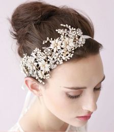 Headpieces 2015 Vintage Crystal Bridal Headpiece Headband Bridal Hair Flower Hair Flower Handmade Bridal Head Flower Headdress Wedding Tiaras