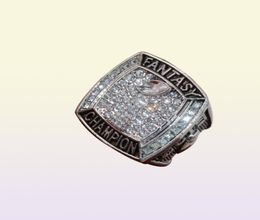 USA Size 8 To 14 Factory Wholesale Price 2019 Silver Fantasy Football ship Ring With Wooden Display Box For Fans 6501894