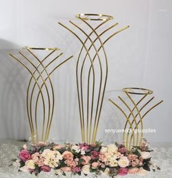 10pcs Factory Whole Wedding Tall Metal Table Centerpiece Stands Flower Vase Stand Gold Column Decoration13880877