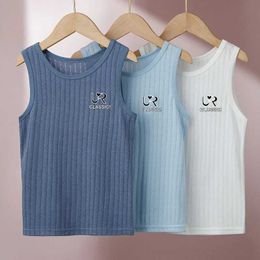 Vest 2 pieces/batch of summer hot boys and girls sleeveless T-shirts 2-12 years old childrens cool tank top inner/outer clothingL2405