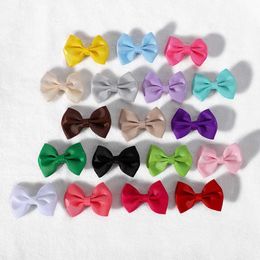 Hair Accessories 10Pcs Solid Colours Ribbon Bowknot With Hair Clip Hairpin Boutique Barrettes For Girls New Headwear Kids Baby Hair Accessories