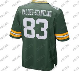 American Football Jersey Men Women Kid Youth Top Marquez ValdesScantling Green Game Player Jersey7329537