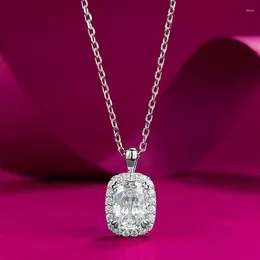 Chains Jewelry 2 Pillow Necklace Daily Luxury S925 Silver Simulated Diamond Pendant Small And Versatile Fashionable