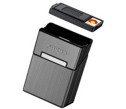 Latest Colourful Cigarette Case Removable USB Lighter Kit Shell Plastic Aluminium Innovative Design Smoking Storage Stash Box Contai2255148