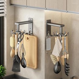 Hooks Multi-Purpose Swivel Hook Kitchenware Organizer Spoon Hanger Kitchen Storage Supplies Bathroom Accessories Wall-Mounted No-Drill