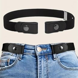 Belts Black Casual Elastic Waist Belt No Buckle Invisible Jeans Pants Stretch For Women & Men