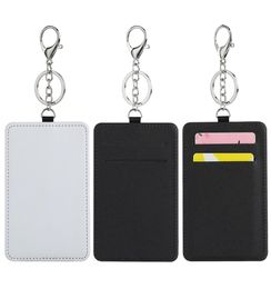 Sublimation Keychain Wallet Holder Sundries PU Leather ID Badge Card Holders Blocking Pocket for Offices School ID Driver Licence6411726