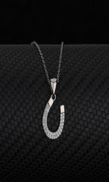S925 Sterling Silver Ushaped Horseshoe Necklace Women039s selling Simple Fashion Jewellery Zircon Pendant Clavicle Chain260U6900973