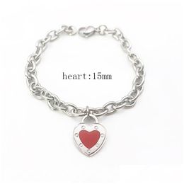 Chain Heart Bracelet Woman Couple Bead Stainless Steel Fashion Jewellery Valentines Day Christmas Gifts For Girlfriend Accessories Drop Dh3Xo