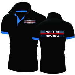 Men's T-Shirts Summer Mens Polo Shirt Martini Racing Print Casual High Quty Cotton Short Slves Man Harajuku Classic Tops Custom T-shirt T240515