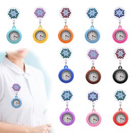 Dog Travel Outdoors Snowflake Clip Pocket Watches Retractable Hospital Medical Workers Badge Reel Watche For Nurse With Sile Case Doct Otqpx