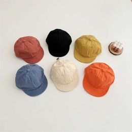Caps Hats Summer Baby Thin Baseball Cap Solid Colour Soft Brim Sun Visor Hat for Boy Girl Korean Adjustable Kids Peaked Caps Y240517