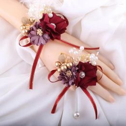 Charm Bracelets Wedding Flower Wrist Elegant Alternative For Bridesmaids And Sisters Flowers Party Prom Supplies